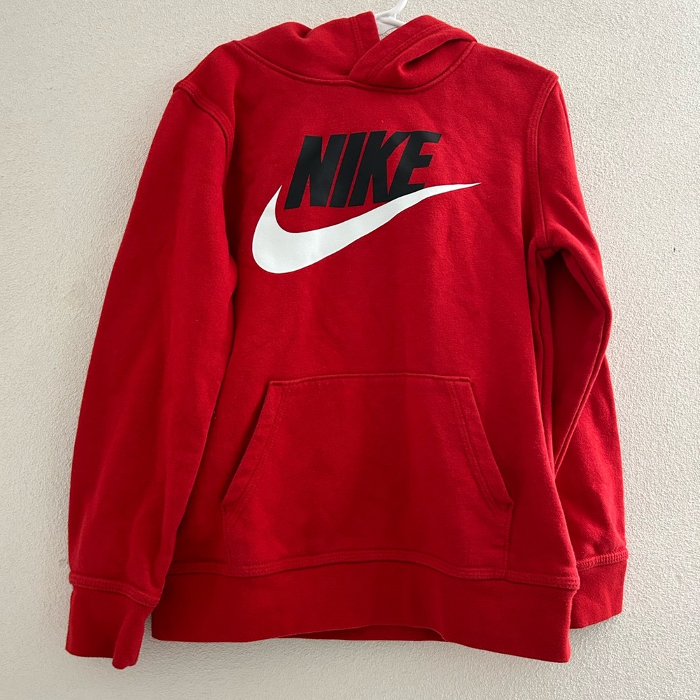 Nike Kids Bold Red Hoodie with swoosh! Size 7